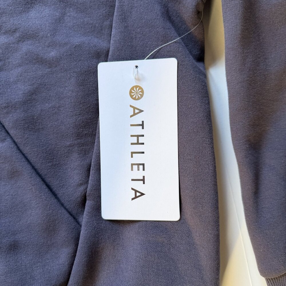 ATHLETA Forever Fleece 1/2 Zip Hoodie Size L NEW NWT Sweatshirt Twilight Purple - Picture 11 of 15